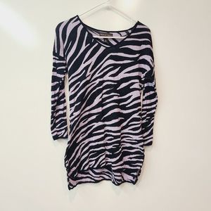Dana Buchman Purple Black Tiger Animal Print Sweater Womens Medium